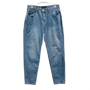 PrettyLittleThing Womens Mom Jeans Medium Wash High Waisted Tapered Blue Size 8